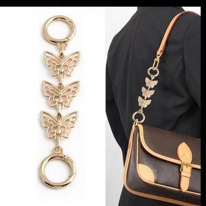 Butterfly Shoulder Bag or handbag extender  5.31" L long Silver Or Gold